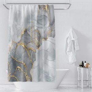 Marble Shower Curtain For Bathroom