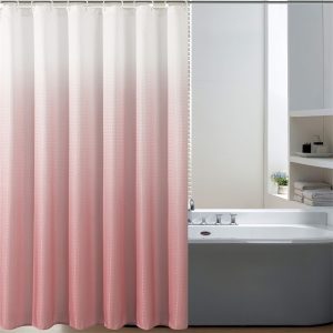 Gradient Shower Curtain Liner Textured Cloth Fabric Shower Curtain